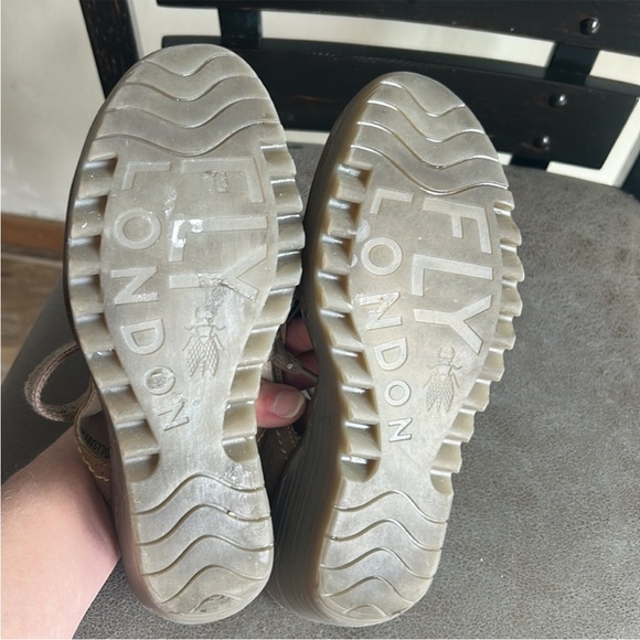 Fly London YLVA Slingback Open Toe Lace Up Wedge Heels Size 37 - Picture 9 of 12